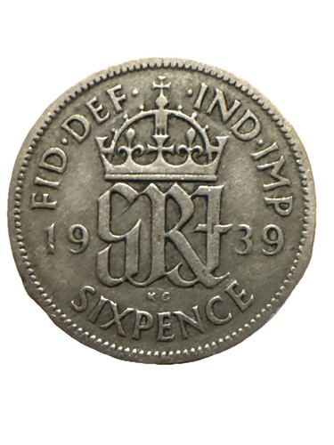 1939 george silver sixpence - george,