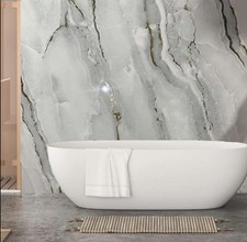 Gold Grey Marble Shower Wall