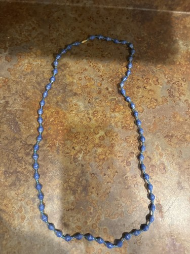 Handmade blue paper - paper, bead