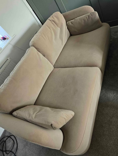 Beige velvet sofa 180cm x - beige,