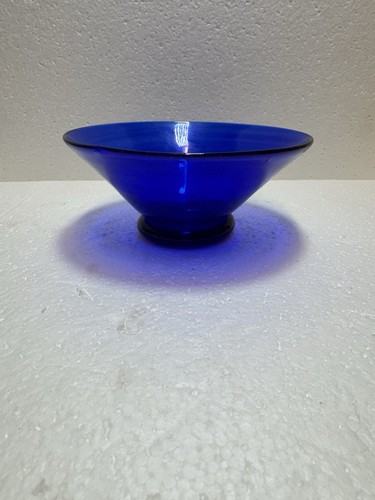 Cobalt blue art glass bowl - blue,