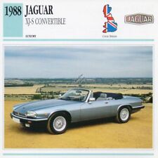 1988 JAGUAR XJ-S CONVERTIBLE Classic Car Photograph / Information Maxi Card