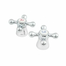Traditional Chrome Tap Heads Hot and Cold / Cross Bath Knobs Sink Basin Handle