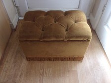 Gold dralon buttoned footstool