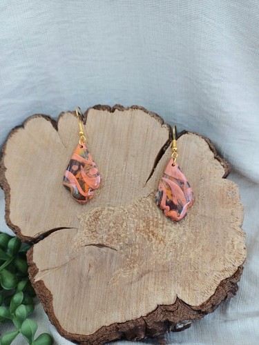Brown marble effect - brown, polymer