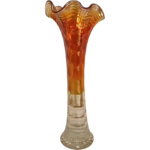 Carnival amber glass vase - glass,