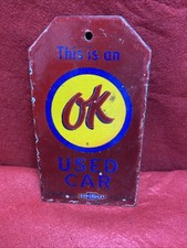 Enamel Sign CHEVROLET DEALER This is an OK Used Car Vintage Garage Man Cave