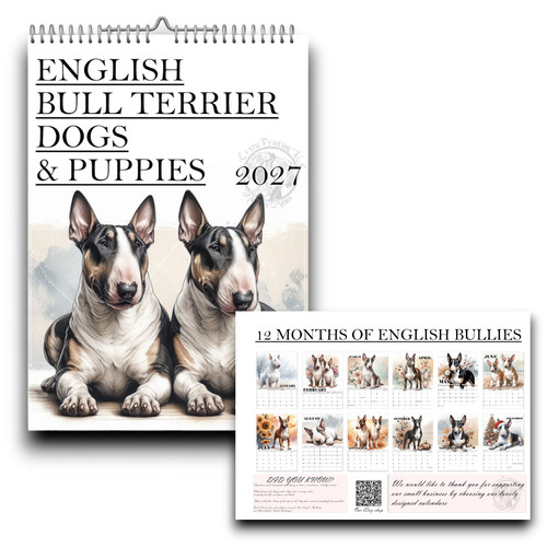English bullterrier calendar - bullterrier,
