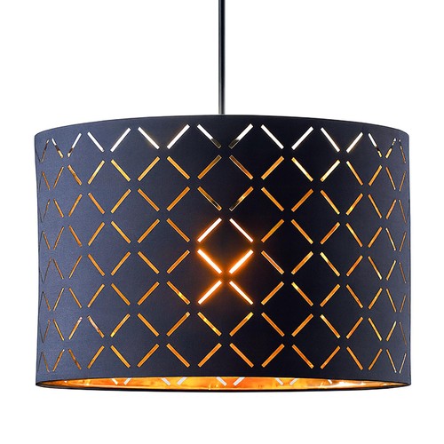 Fabric drum light - fabric, black