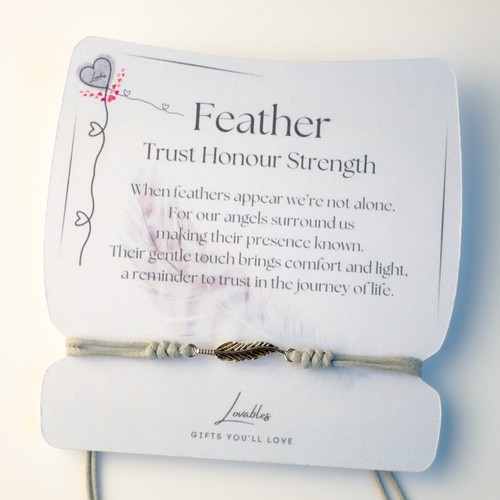 Feather charm bracelet