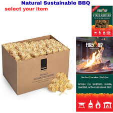Natural Firelighters Box Sustainable BBQ& Pizza Ovens Fires Quick Wood Wax Flame
