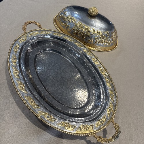 Gold copper serving dish - gold,