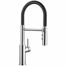 NEW Blanco Catris S Flexo Black and Chrome Kitchen Tap - 525791 - Z03