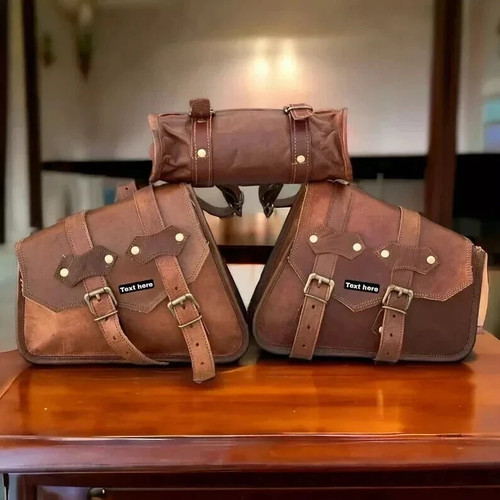 Brown leather motorcycle - leather,