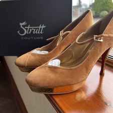 Strutt Couture Tan Gold Suede