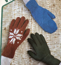 Vintage Knitting Pattern. Adult Gloves And Mittens. Double Knit.