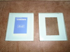 Set of 2 glass photo coasters, NEW but with some minor marks