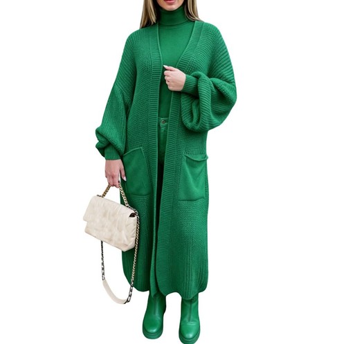 Women waffle knitted oversized - waffle,