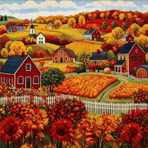 Printed cross stitch kit - printed, 14