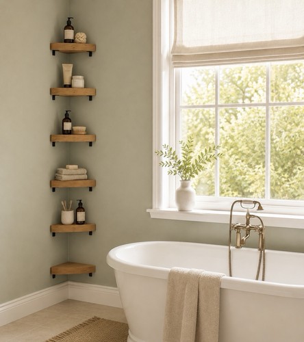 Solid wood corner shelves - solid,