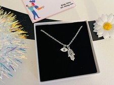 Hamsa Hand Necklace Sterling Silver Evil Eye Charm Spiritual Adjustable Chain