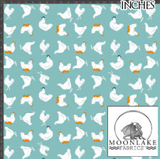Hen, Chicken Cotton Fabric, 100% Cotton, Poplin Fabric *Exclusive*