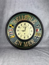 Vintage Belle Ile En Mer Wall Clock Dewberry London Large 58cm Wooden