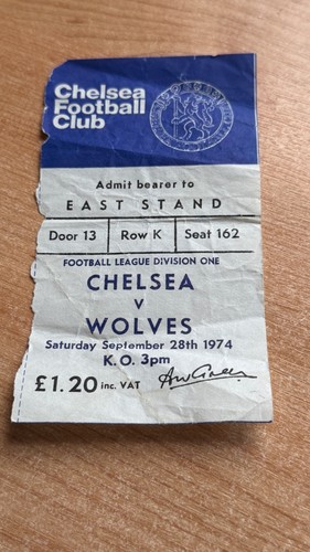 Ticket 1974 chelsea - ticket, 1974/75