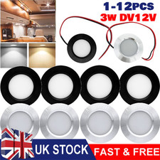 12X LED 12V Spot Lights Dimmable Campervan Caravan Boat Van Recessed Downlights
