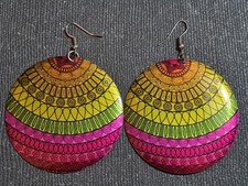 Huge Colourful Ethnic African Style Earrings For Pierced Ears