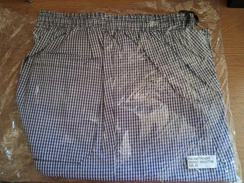Chef pant trousers blue checks - trousers,