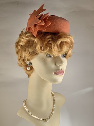Handmade orange pill box hat - handmade,
