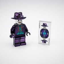 Lego Chrome Purple Plated Joker Minifigure DC Superhero + Tile Joker Card New!!
