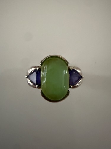Silver green and blue stoned