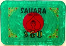 $50 SAHARA CASINO POKER PLAQUE