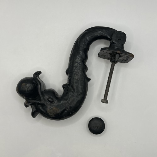Vintage cast iron dolphin door - cast,