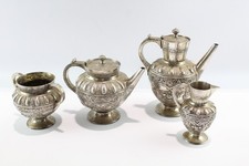 Walker and Hall Tea Service Four Piece Antique Silver Plate 2520g