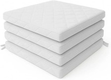 4Pcs Quilted Dining Garden Chair Seat Pads with Ties for Kitchen, Living Room