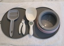 Pet Dog/Cat Starter Kit/Pack Mat,Clippers, bowl, Scoop,Food Scale Bundle Lot