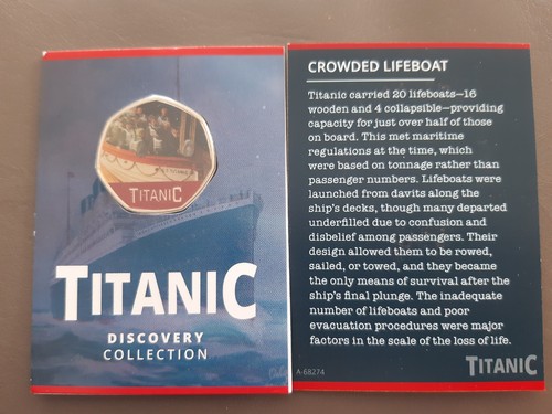 50p shaped coin titanic - shaped,
