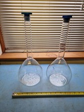 2x LABORATORY BOTTLE FLASKS Glass Lab Jars Wedding Table Display Flower Science
