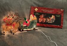 Vintage Premier Window Silhouette Santas Sleigh and Reindeers Multicoloured 90s