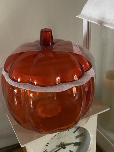 Glass orange pumpkin - glass, jar