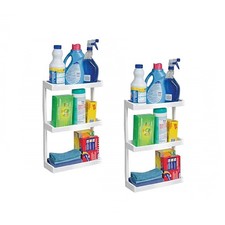 2 x Bathroom 3 Tier No Drill