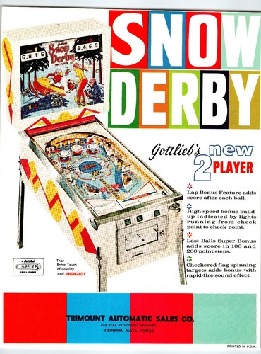 1970s gottlieb snow derby - gottlieb, 2