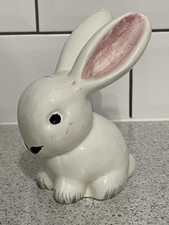 RARE 13.5cm HIGH PLICHTA or WEMYSS WHITE RABBIT FIGURINE MADE IN ENGLAND
