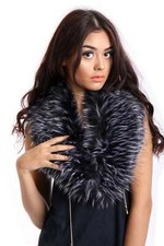 Woman Winter Faux Fur Collar Raccoon Fox Scarf Stole Cape Muffler Wrap UK Stock 
