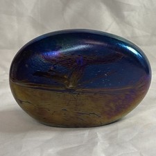 Glasform Vintage Iridescent Landscape Paperweight John Ditchfield 4.5” inches