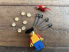 Vintage LEGO Pirate Bundle 1980-1990s Figure Parrot Gold Coins Swords
