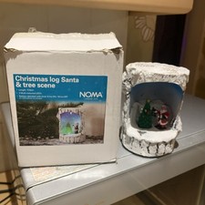 Rare NOMA Vintage Christmas Log Santa And Tree Decoration With Box